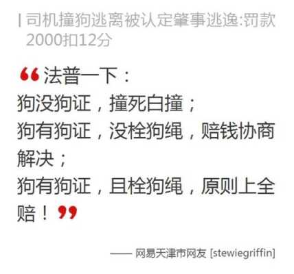 撞狗后直接走了算不算肇事逃逸 撞狗后直接走了算不算肇事逃逸打官司